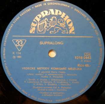 LP Karel Čapek: Vědecké Metody Komisaře Mejzlíka (Výběr Z Povídek Karla Čapka)