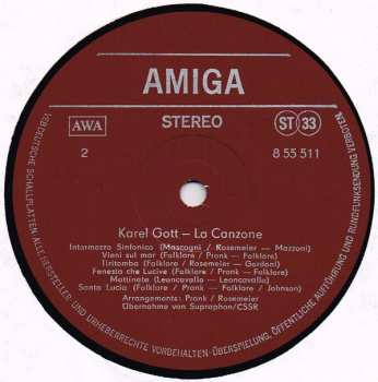 LP Karel Gott: La Canzone