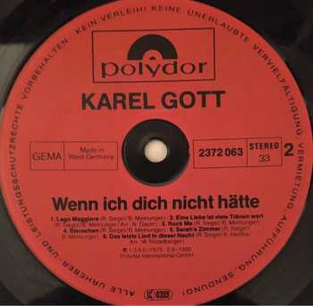 LP Karel Gott: Wenn Ich Dich Nicht Hätte