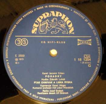 LP Karel Höger: Pohádky (Pták Ohnivák A Liška Ryška / Dlouhý, Široký A Bystrozraký)