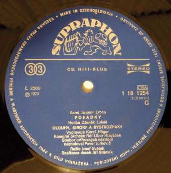 LP Karel Höger: Pohádky (Pták Ohnivák A Liška Ryška / Dlouhý, Široký A Bystrozraký)