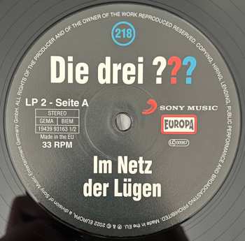 2LP Kari Erlhoff: Die Drei ??? 218 - Im Netz Der Lügen  LTD
