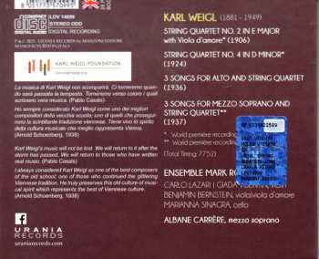 CD Karl Weigl: String Quartet Works