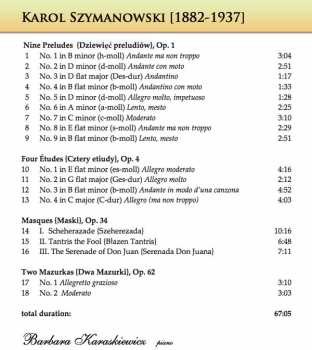 CD Karol Szymanowski: Piano Music