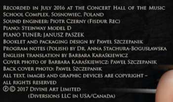 CD Karol Szymanowski: Piano Music