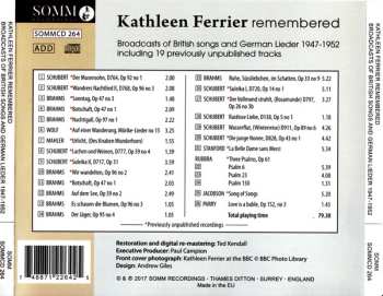 CD Johannes Brahms: Kathleen Ferrier Remembered: Broadcasts Of British Songs And German Lieder 1947-1952
