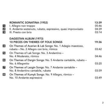 CD Мурад Кажлаев: Piano Music: Romantic Sonata • Dagestan Album • Six Preludes • Picture Pieces