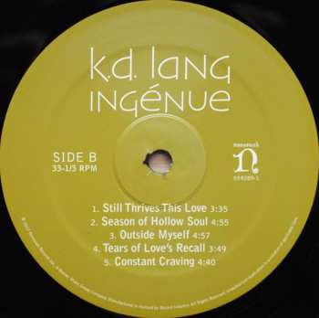 2LP k.d. lang: Ingénue
