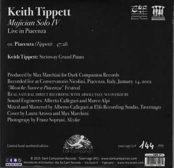 CD Keith Tippett: Mujician Solo IV (Live In Piacenza) LTD | NUM
