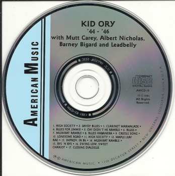 CD Kid Ory: '44 - '46