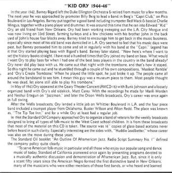 CD Kid Ory: '44 - '46