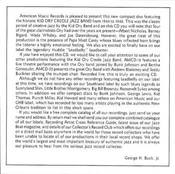 CD Kid Ory: '44 - '46