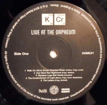 LP King Crimson: Live At The Orpheum LTD