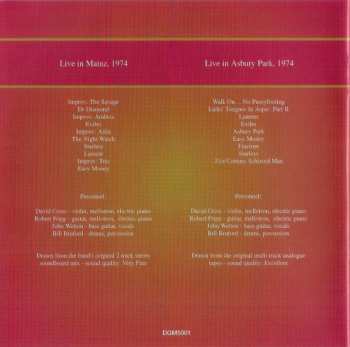 2CD King Crimson: The Collectable King Crimson Volume One (Live In Mainz, 1974 / Live In Asbury Park, 1974)