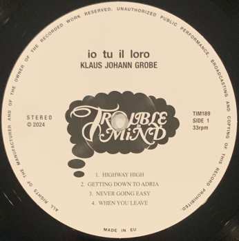 LP Klaus Johann Grobe: Io Tu Il Loro