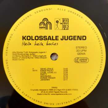 LP Kolossale Jugend: Heile Heile Boches