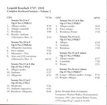 2CD Leopold Koželuh: Complete Keyboard Sonatas (Volume 2) 