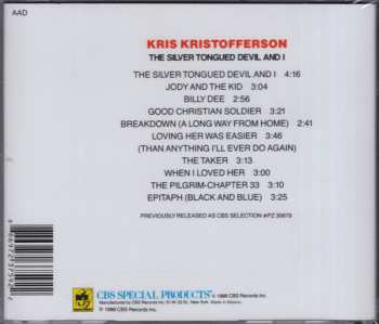 CD Kris Kristofferson: The Silver Tongued Devil And I