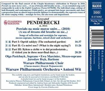 CD Krzysztof Penderecki: A sea of dreams did breathe on me...