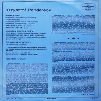 LP The National Warsaw Philharmonic Orchestra: Kosmogonia / Dimensions Of Time And Silence / De Natura Sonoris II