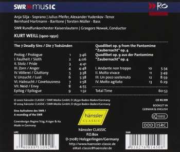 CD Kurt Weill: The Seven Deadly Sins