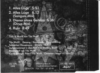 CD Lacrimosa: Alles Lüge