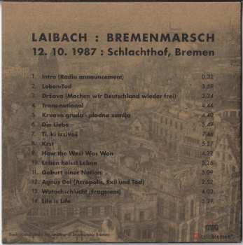 LP/CD Laibach: Bremenmarsch (Live At Schlachthof 12. 10. 1987)