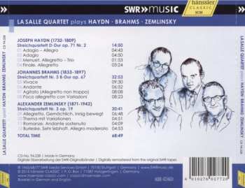 CD Lasalle Quartet: Plays Haydn, Brahms, Zemlinsky