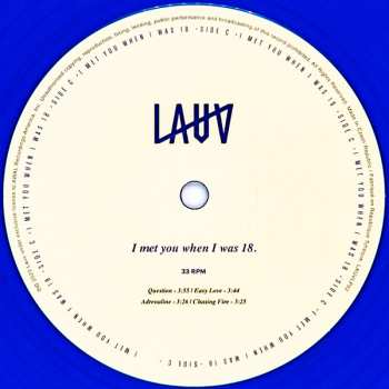 2LP Lauv: I Met You When I Was 18. CLR | LTD