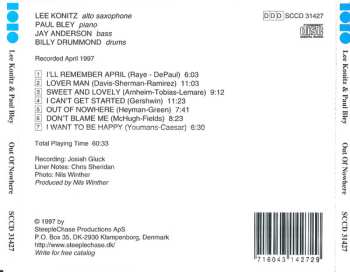 CD Lee Konitz: Out Of Nowhere