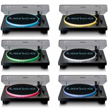 Hi-Fi Lenco LS-50LEDBK gramofon s reproduktory a LED osvětlením