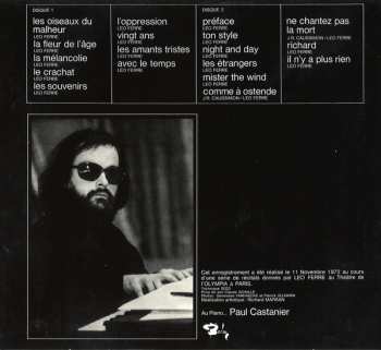 2CD Léo Ferré: Seul En Scène Léo Ferré 73