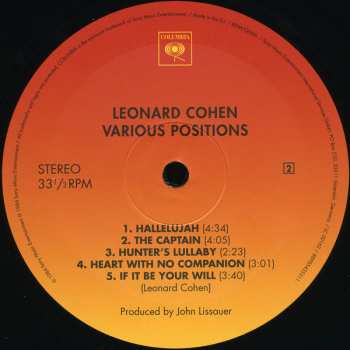 LP Leonard Cohen: Various Positions