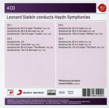 4CD/Box Set Philharmonia Orchestra: Leonard Slatkin Conducts Haydn Symphonies (The 12 London Symphonies Incl. "Surprise" · "Miracle" · "Military" · "Drum Roll")