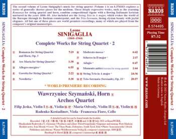 CD Leone Sinigaglia: Complete Works For String Quartet • 2