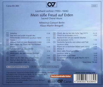 CD Athesinus Consort Berlin: Mein Süße Freud Auf Erden - Sacred Choral Music