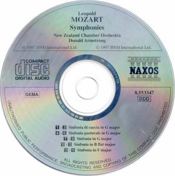 CD Leopold Mozart: Sinfonia Di Caccia • Sinfonia Pastorale • Sinfonias In G, B Flat And F