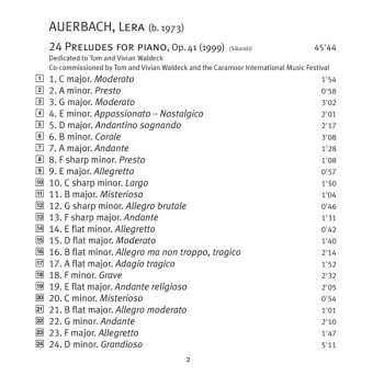 CD Lera Auerbach: Preludes And Dreams