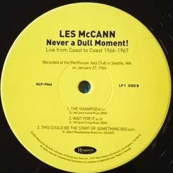 3LP Les McCann: Never A Dull Moment! (Live From Coast To Coast 1966-1967) LTD | NUM