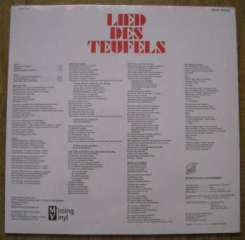 LP Lied Des Teufels: Lied Des Teufels LTD