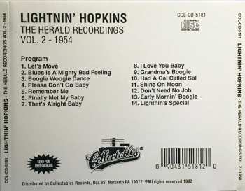 CD Lightnin' Hopkins: The Herald Recordings Vol. 2 - 1954