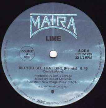 Album Lime: Did You See That Girl / Cutie Pie