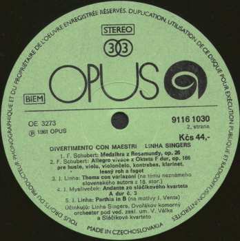 LP Linha Singers: Divertimento Con Maestri