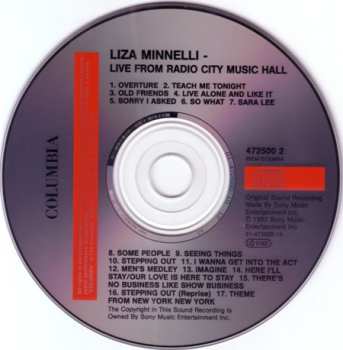 CD Liza Minnelli: Live From Radio City Music Hall