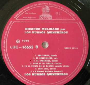 LP Los Huasos Quincheros: Nicanor Molinare Por Los Huasos Quincheros