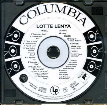 CD Lotte Lenya: Lotte Lenya Sings Kurt Weill (American Theatre Songs)