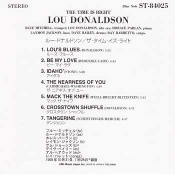 CD Lou Donaldson: The Time Is Right LTD