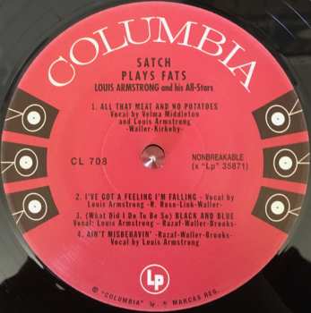 LP Louis Armstrong And His All-Stars: Satch Plays Fats: A Tribute To The Immortal Fats Waller By Louis Armstrong And His All-Stars LTD