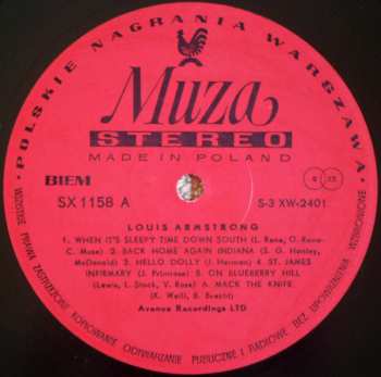 LP Louis Armstrong: Live Recording