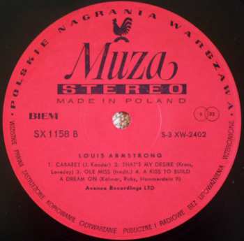 LP Louis Armstrong: Live Recording